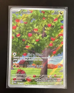 Applin IR 185/167 SV06: Twilight Masquerade Pokemon Illustration Rare Holo NM - Image 1