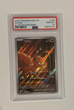 2025 POKEMON MEG EN-MEGA EVOLUTION #138 VULPIX ILLUSTRATION RARE PSA 10 - Image 1