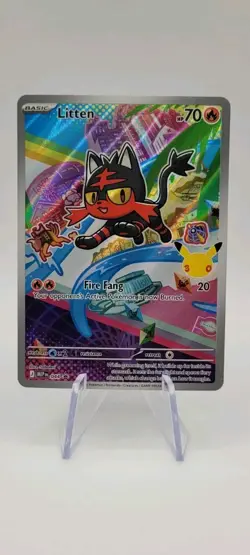 Pokemon TCG: Litten MEP044 First Partner Illustration Black Star Promo - NM - Image 1