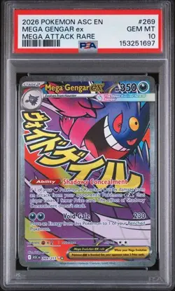 MEGA GENGAR EX Ascended Heroes Mega Attack Rare #269 PSA 10 Pokemon - Image 1