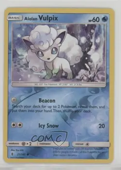 Alolan Vulpix Reverse Foil Pokemon Sun & Moon Guardians Rising #21 - Image 1