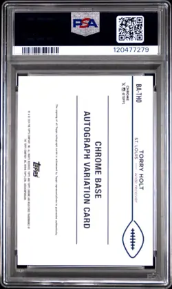 2024 Topps Chrome Autographs Torry Holt #BA-THO Aqua Sonar Refractor /199 PSA 9 - Image 2