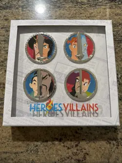 Disney Heroes Vs Villains Face to Face 4 Pin Box Set LE 500 Pins Epic showdown - Image 1