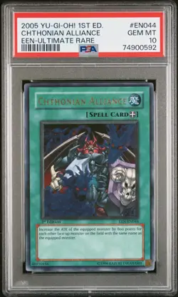 YUGIOH PSA 10 Chthonian Alliance EEN-EN044 Ultimate Rare 1st Edition *0592 - Image 1
