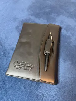 Walt Disney Company “Imagineering” Black Leather Organizing Planner Notebook Vtg - Image 1