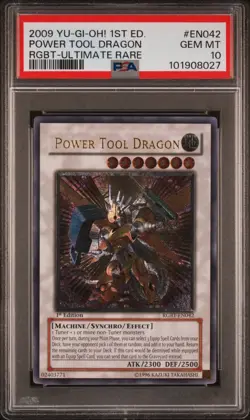 YUGIOH PSA 10 Power Tool Dragon RGBT-EN042 Ultimate Rare 1st Edition *8027 - Image 1
