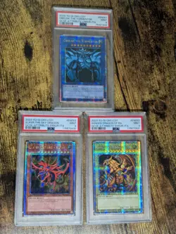 Yugioh God Card Set Obelisk/Slifer/Ra LC01-EN001/2/3 PSA 9 MINT QCSR - Image 1