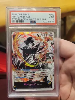 Portgas D. Ace ST13-002 Alternate Art One Piece Gaming Card Mint Condition PSA 9 - Image 1