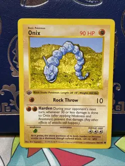 Pokemon TCG Onix Base Set, Shadowless, 1st Edition Card 56/102 LP - Image 1