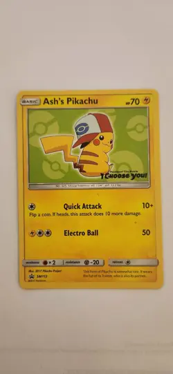Ash's Pikachu SM112 Pokemon Card I Choose You Movie Promo MP - Image 1