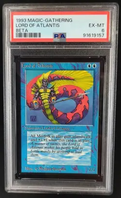PSA 6 Lord of Atlantis Beta MTG Magic Graded Card - Image 1
