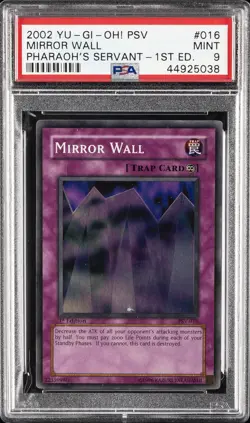 2002 YU-GI-OH! PSV-PHARAOH'S SERVANT 1ST ED #016 MIRROR WALL PSA 9 - Image 1