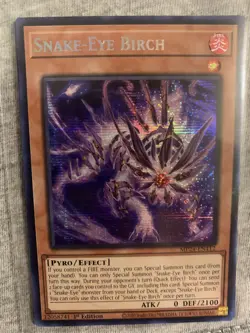 Yugioh! 1x Snake-Eye Birch MP24-EN112 Prismatic Secret Rare 1st Ed NM - Image 1