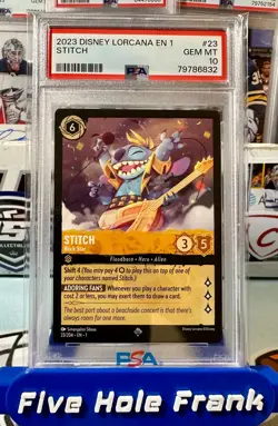 Disney Lorcana TCG Rock Star Stitch #23 Super Rare PSA 10 GEM-MT - Image 1
