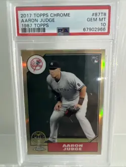 2017 Topps Chrome - 1987 Design Aaron Judge #87T-8 (RC) PSA 10 🔥 - Image 3