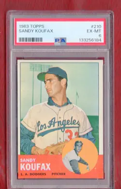 1963 TOPPS #210 SANDY KOUFAX (HOF) LOS ANGELES DODGERS PSA 6 LOOKS BETTER - Image 1