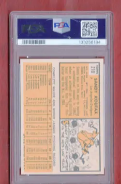 1963 TOPPS #210 SANDY KOUFAX (HOF) LOS ANGELES DODGERS PSA 6 LOOKS BETTER - Image 2