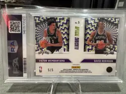 Victor Wembanyama 5/5 Bookend Green Glitter Optic David Robinson psa 10 Pop 1 - Image 2