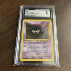 MINT CGC 9 - Gastly 50/102 1st Edition Base Set Pokemon Card - Shadowless MINT - Image 1