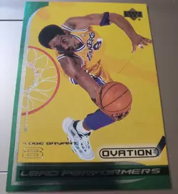 1999 Upper Deck Ovation KOBE BRYANT Insert Card #LP8 Silver Foil #8 Jersey LA SP - Image 1