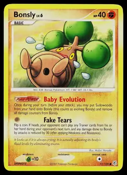 Pokemon Card - Bonsly Diamond and Pearl 71/130 Common - Image 1