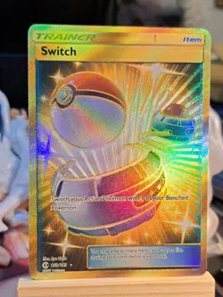 Switch Gold Card Sun & Moon Base 160/149 LP Pokemon Card - Image 1