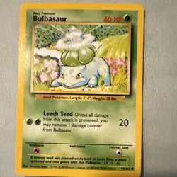 Pokemon Bulbasaur Base Set 044/102 Regular Common Basic Card HP40 Arita - Image 1