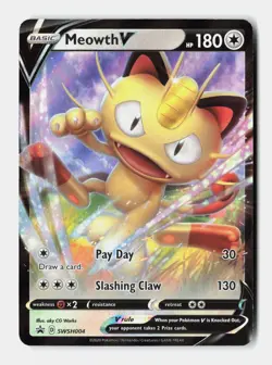 Meowth V Promo SWSH: Sword & Shield Promo Cards SWSH004 NM - Image 1