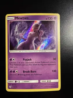 Mewtwo 12/18 Holo Detective Pikachu Pokemon Card - Image 1
