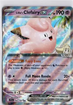 Lillie’s Clefairy EX 056/159 Double Rare Journey Together Pokemon TCG Card - Image 1