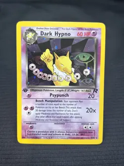 Pokemon Dark Hypno Holo Rare TCG Card 1st Edition 9/82 NM - Image 1