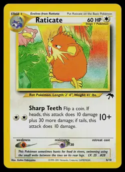 Pokemon Card - Raticate Southern Islands 6/18 Promo - Image 1