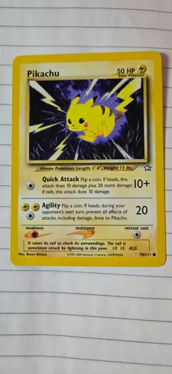 Pikachu 70/111 Pokemon Neo Genesis Unlimited Card - Pokemon TCG - Near Mint - Image 1
