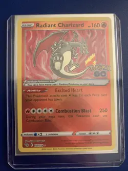 Pokemon Go Radiant Charizard TCG Card Holo Radiant Rare 011/078 - Image 1