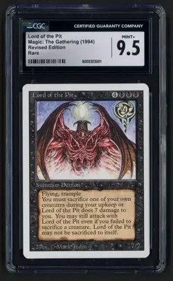 ***CGC 9.5 Lord of the Pit** MTG Revised Magic Kid Icarus - Image 1