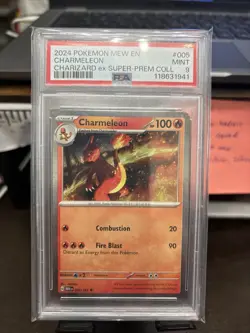 POKEMON CARD CHARMELEON 5 151 MEW EN CHARIZARD EX PROMO #5 GRADED PSA 9 MINT 005 - Image 1