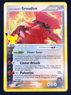 Team Magma's Groudon Holo Pokemon Celebrations Classic Collection TCG Card 9/95 - Image 1