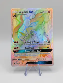 Pokemon TCG Salazzle GX Ultra Rare Holo Burning Shadows 151/147 - LP - Image 1
