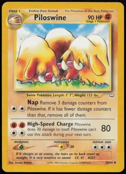 Piloswine 36/64 MP Neo Revelation Uncommon Unlimited Pokemon - Image 1