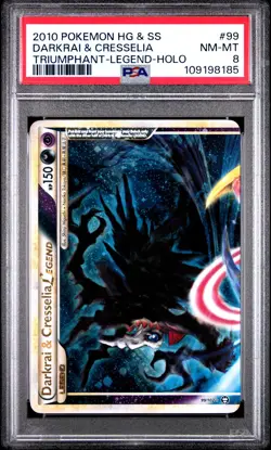2010 POKEMON TRIUMPHANT DARKRAI & CRESSELIA #99 LEGEND TOP PSA 8 NM #109198185 - Image 1