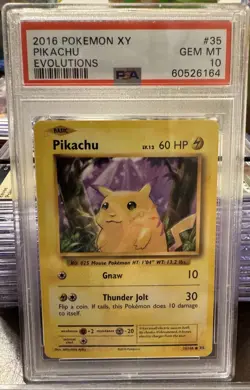 2016 Pikachu 35/108 Evolutions PSA 10 Gem Mint Regular Common English Pokemon - Image 1