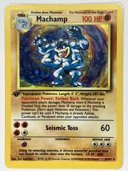 Machamp MP 8/102 Unlimited Base Set Pokemon TCG Holo Rare - Image 1
