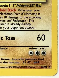 Machamp MP 8/102 Unlimited Base Set Pokemon TCG Holo Rare - Image 4