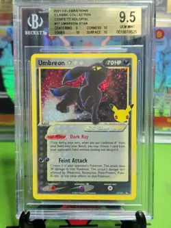 BGS 9.5 Umbreon Gold Star 17/17 Pokemon Celebrations Classic Collection Holo - Image 1