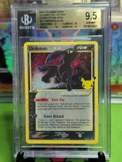 BGS 9.5 Umbreon Gold Star 17/17 Pokemon Celebrations Classic Collection Holo - Image 3