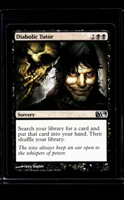 2013 MTG Magic the Gathering M14 Magic 2014 #95 Diabolic Tutor LP - Image 1