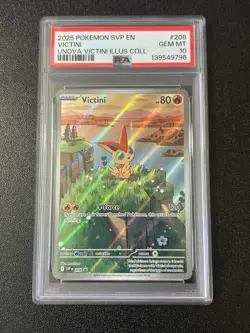 2025 POKEMON SVP PROMO UNOVA VICTINI ILLUSTRATION COLLECTION #208 VICTINI PSA 10 - Image 1