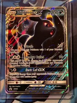 2017 Umbreon GX Black Star Promo SM36 LP Pokemon UR Sun & Moon Ultra Rare - Image 1