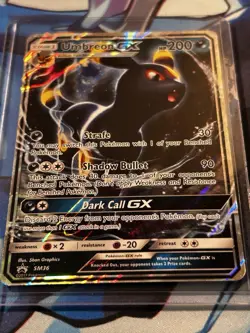 2017 Umbreon GX Black Star Promo SM36 LP Pokemon UR Sun & Moon Ultra Rare - Image 2