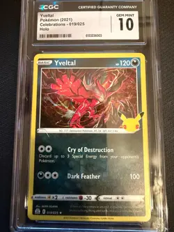 Yveltal Pokemon 2021 Celebrations 019/025 holo CGC Gem Mint 10 - Image 1
